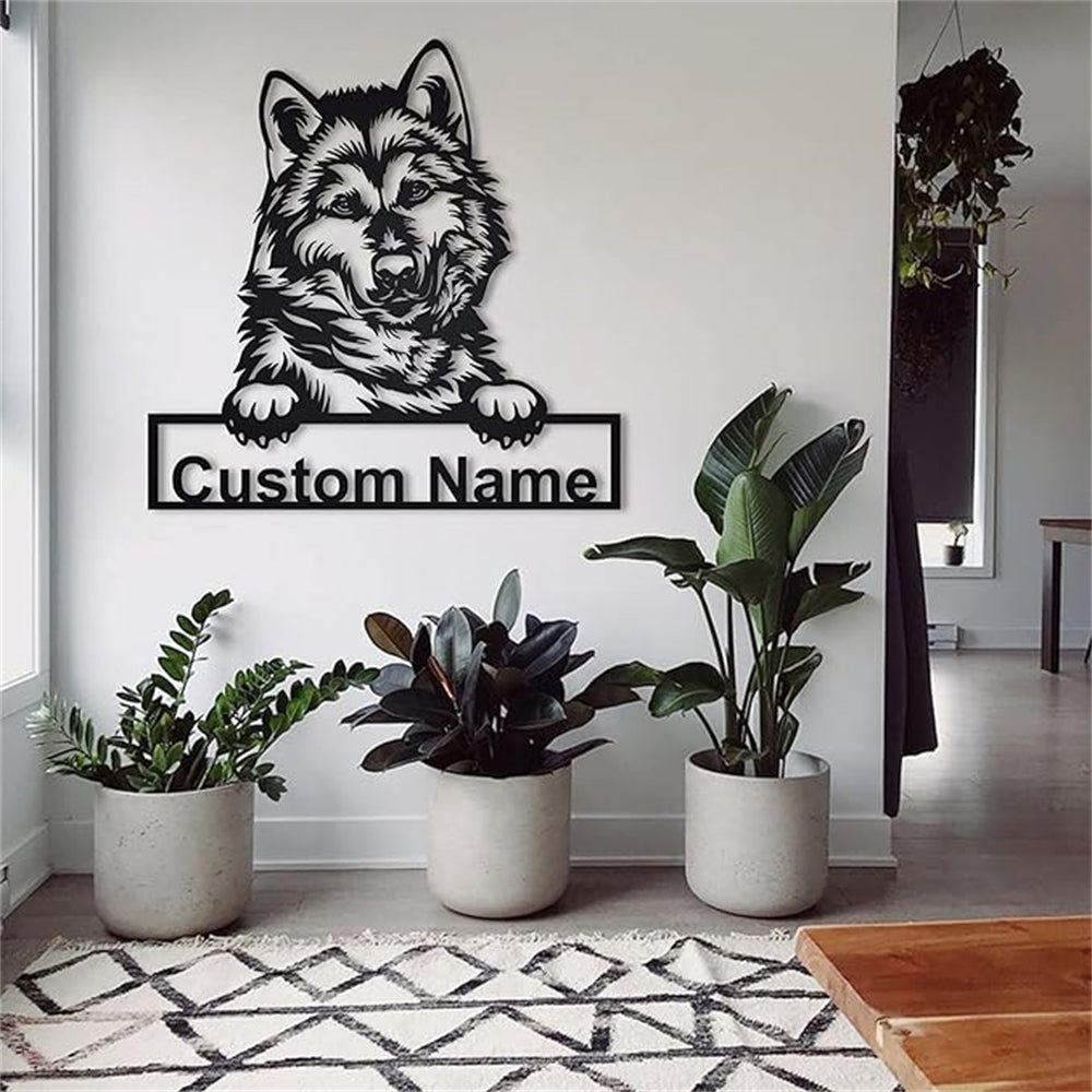 Individuell Name Personalisiert Alaskan Malamute Hund Metall Schild
