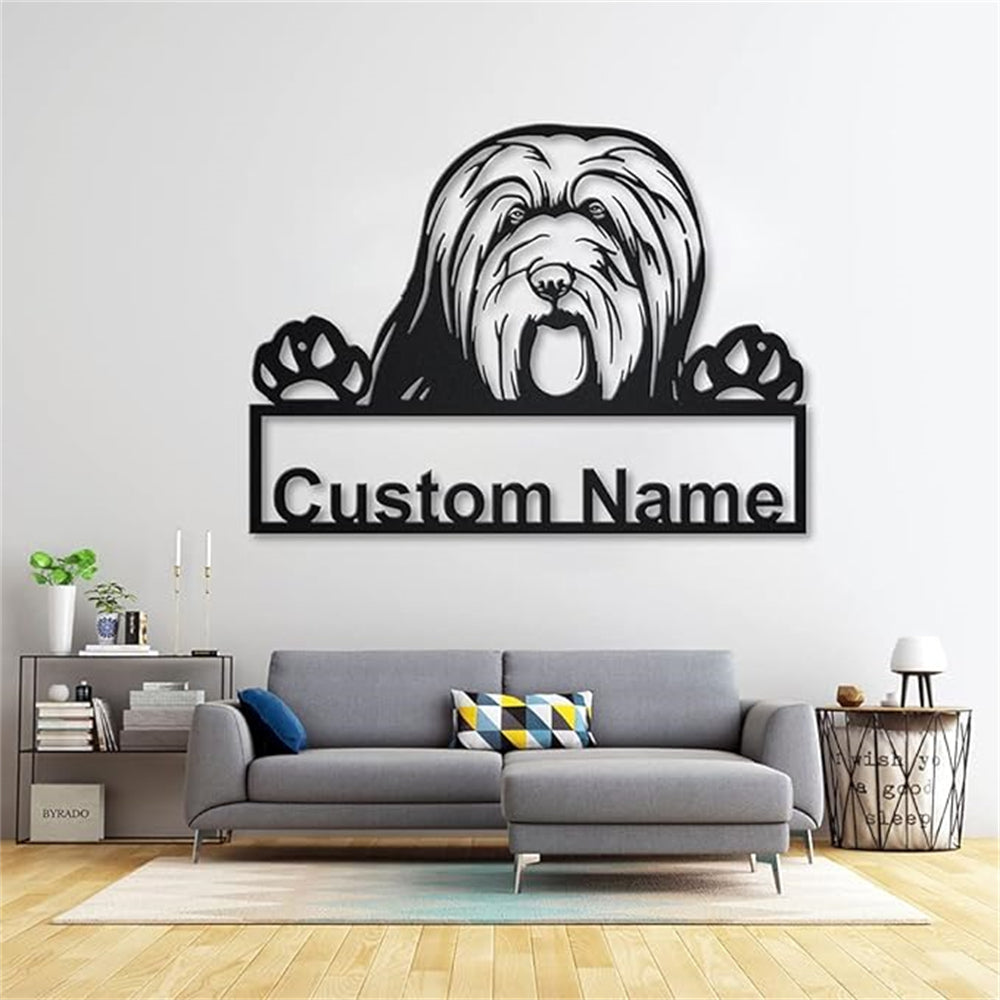 Personalisiert Bearded Collie Hund Metall Schild Kunst