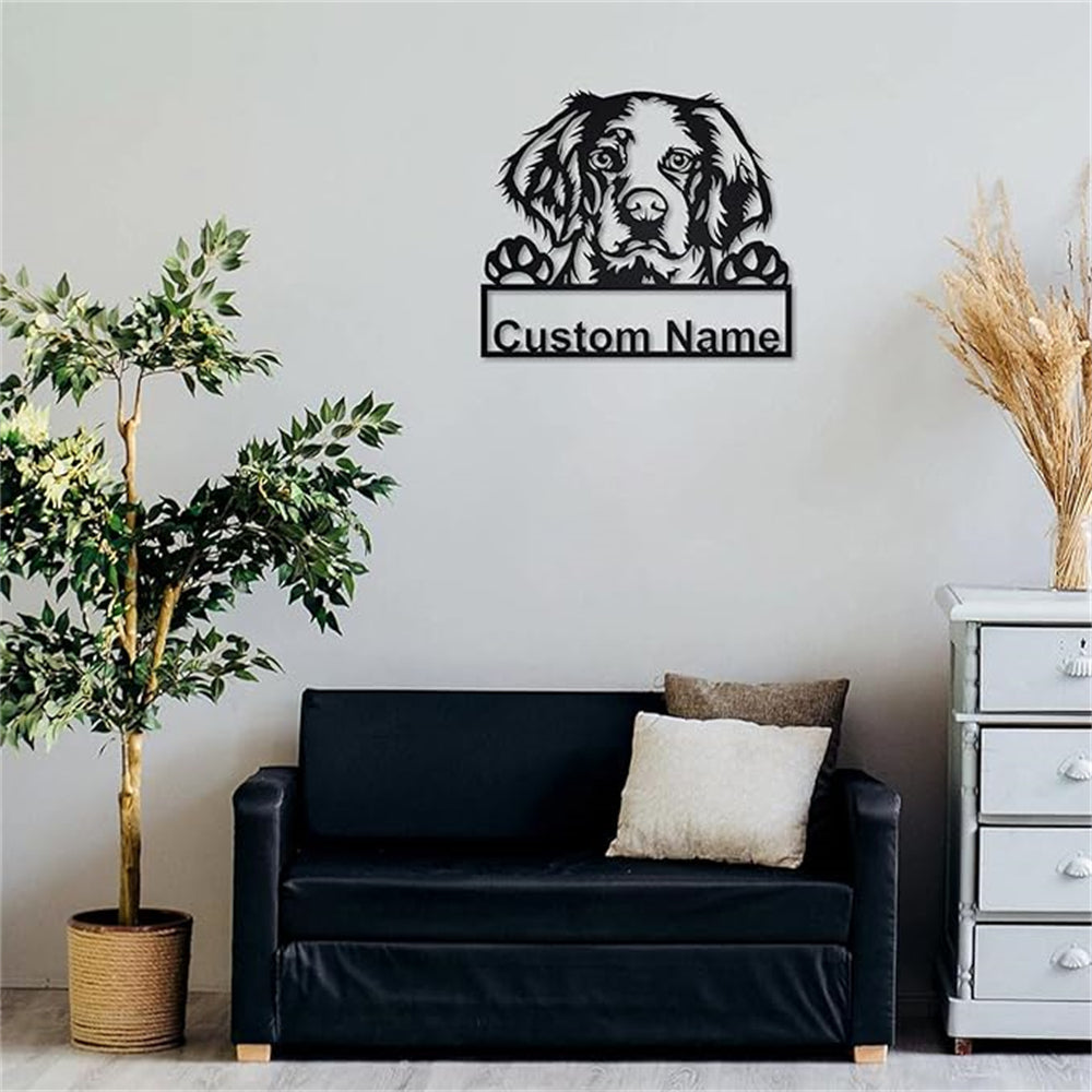 Personalisiert Brittany Spaniel Hund Metall Schild Kunst