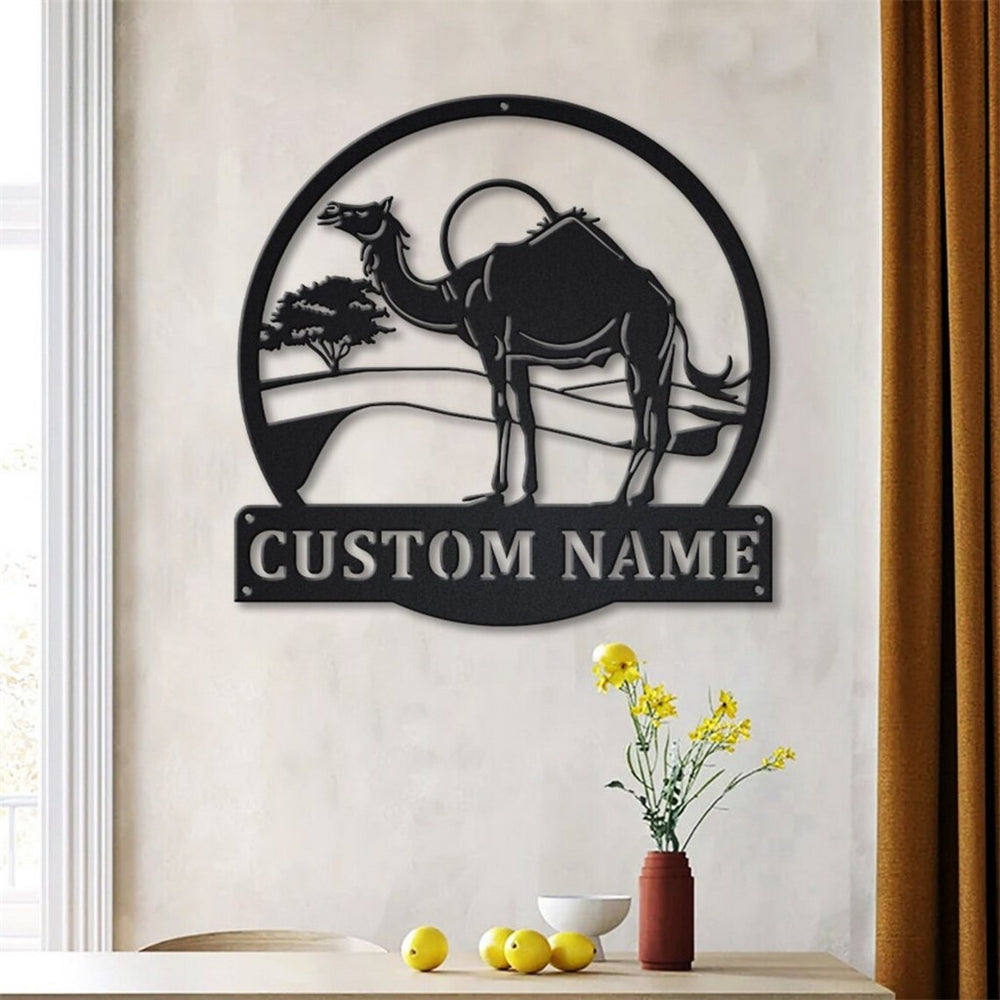Kamele Tier Metall Kunst Personalisiert Metall Name Schild