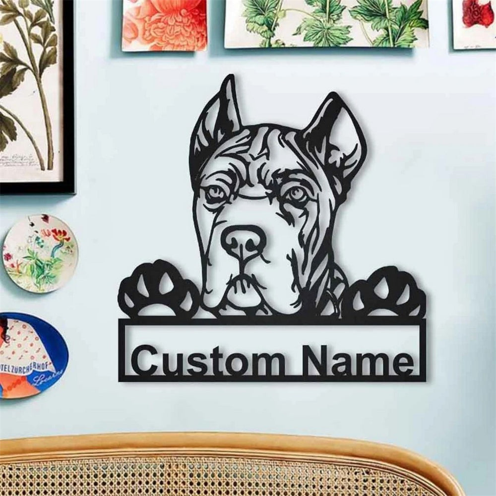 Cane Corso Hund Metall Kunst Personalisiert Metall Name Schild