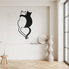 Schwarze und Weiße Katze Metall Wanddekoration