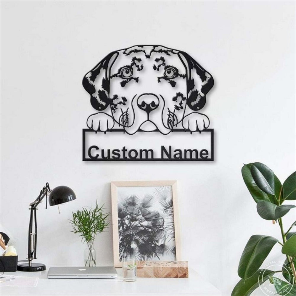 Catahoula Leopard Hund Metall Kunst Personalisiert Metall Name Schild