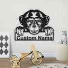 Schimpanse Affe Metall Kunst Personalisiert Metall Name Schild