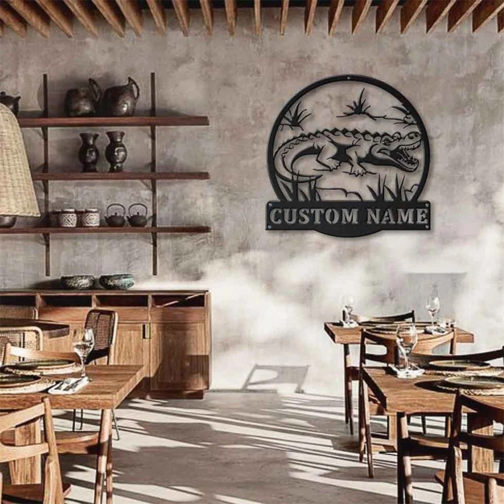 Krokodil Metall Kunst Personalisiert Metall Name Schild