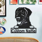 Lockig beschichteter Retriever Hund Metall Kunst Personalisiert Metall Name Schild