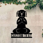 Personalisiert Hund Statue Buddha Buddhist Namaste Yoga Studio Metall Schild