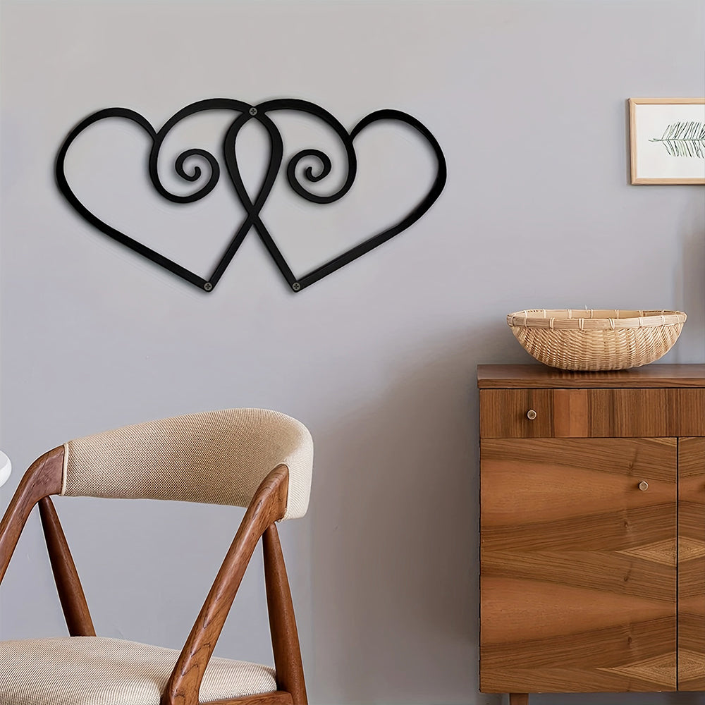 Doppelt Herzförmig Metall Wanddekoration