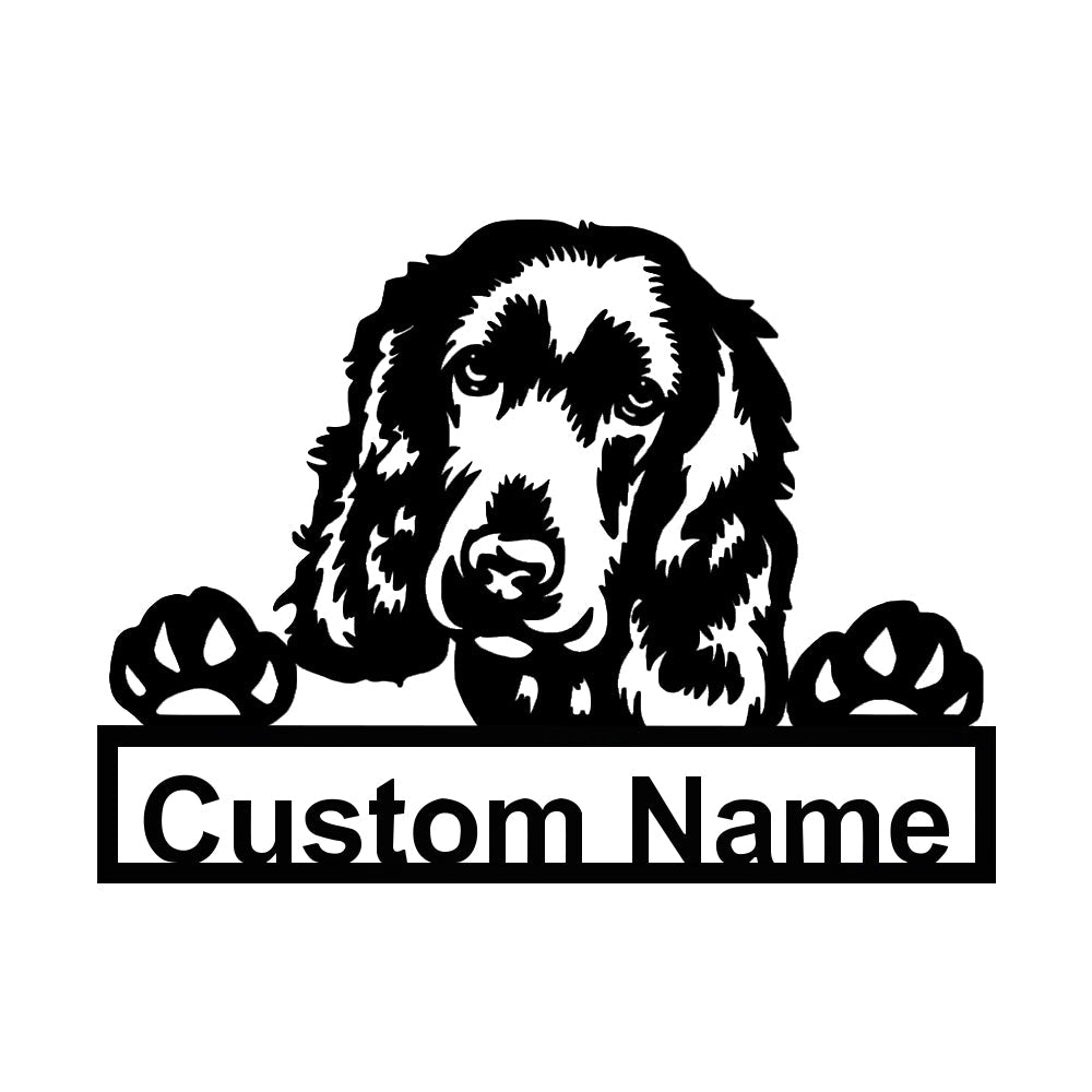 Englischer Cocker Spaniel Hund Metall Kunst Personalisiert Metall Name Schild