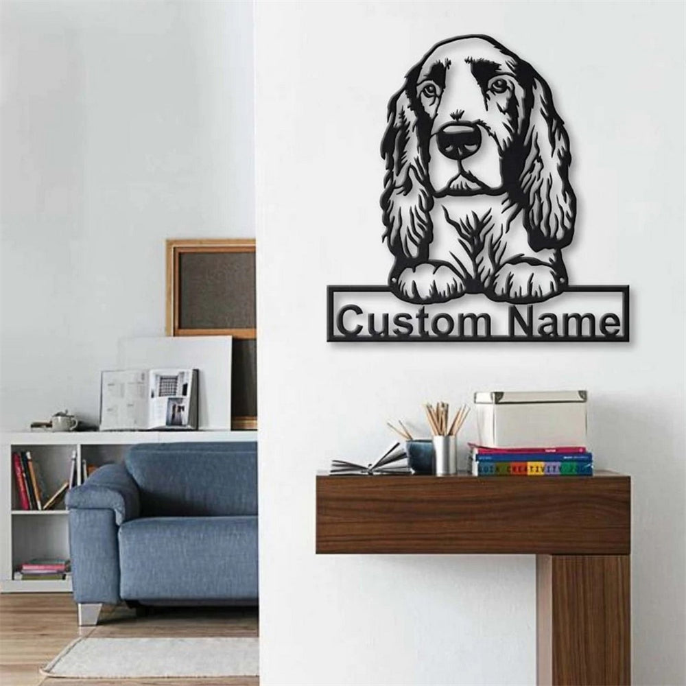 Field Spaniel Hund Metall Kunst Personalisiert Metall Name Schild