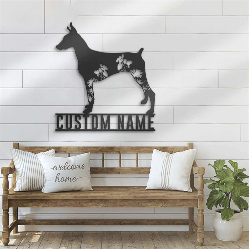 Blumen Dobermann Pinscher Personalisierte Metall Schilder