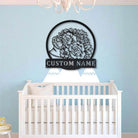 Blumen Igel Metall Kunst Personalisiert Metall Name Schild