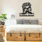 Blumen Faultier Metall Kunst Personalisiert Metall Name Schild