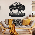 Wald Berg Bison Metall Kunst Personalisiert Metall Name Schild