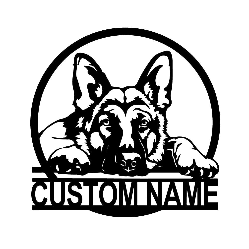 Deutscher Schäferhund Metall Wandkunst Hundeliebhaber Personalisiert Metall Schild