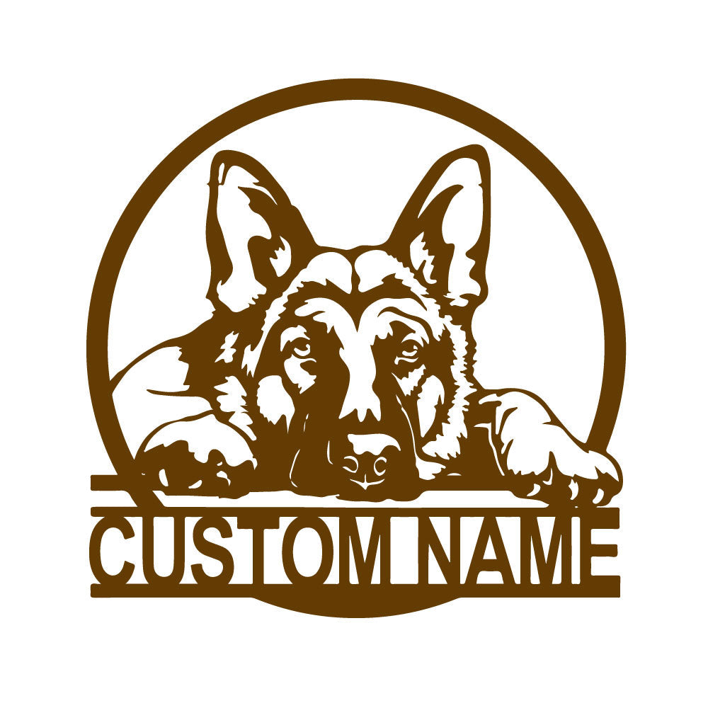 Deutscher Schäferhund Metall Wandkunst Hundeliebhaber Personalisiert Metall Schild