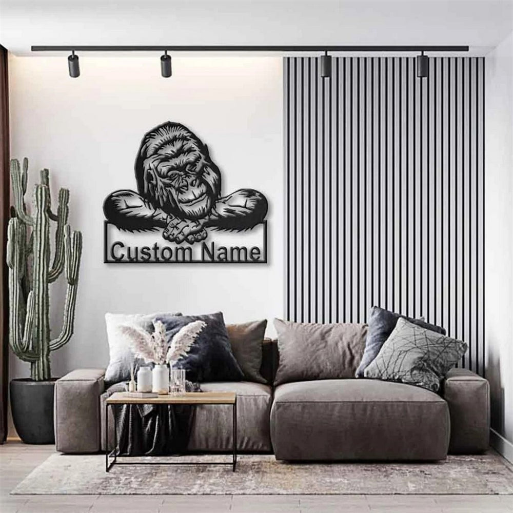 Gorilla Metall Kunst Personalisiert Metall Name Schild