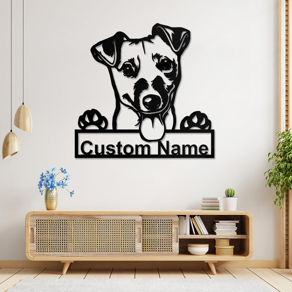 Jack Russell Terrier Metall Kunst Personalisiert Metall Name Schild