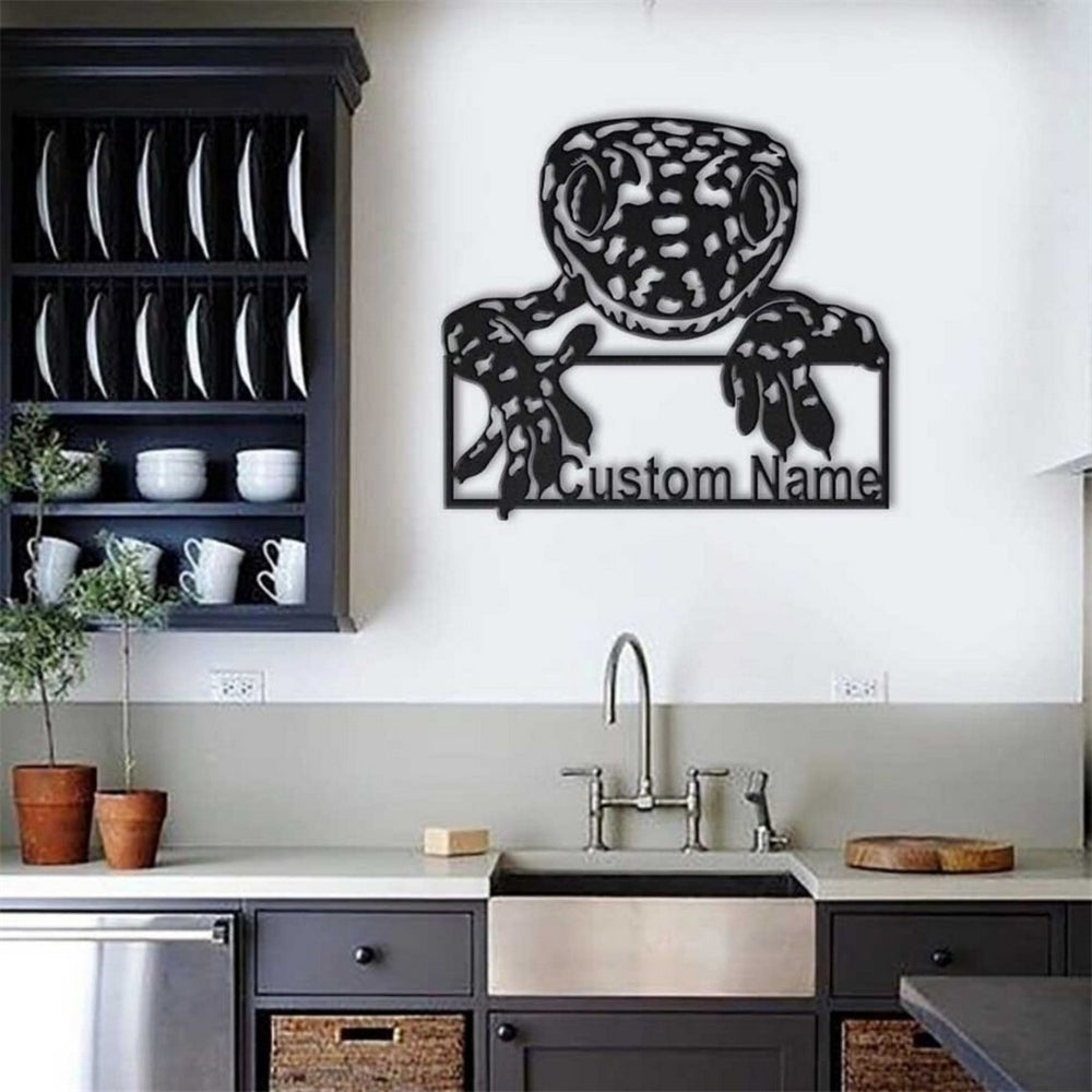 Eidechse Metall Kunst Personalisiert Metall Name Schild