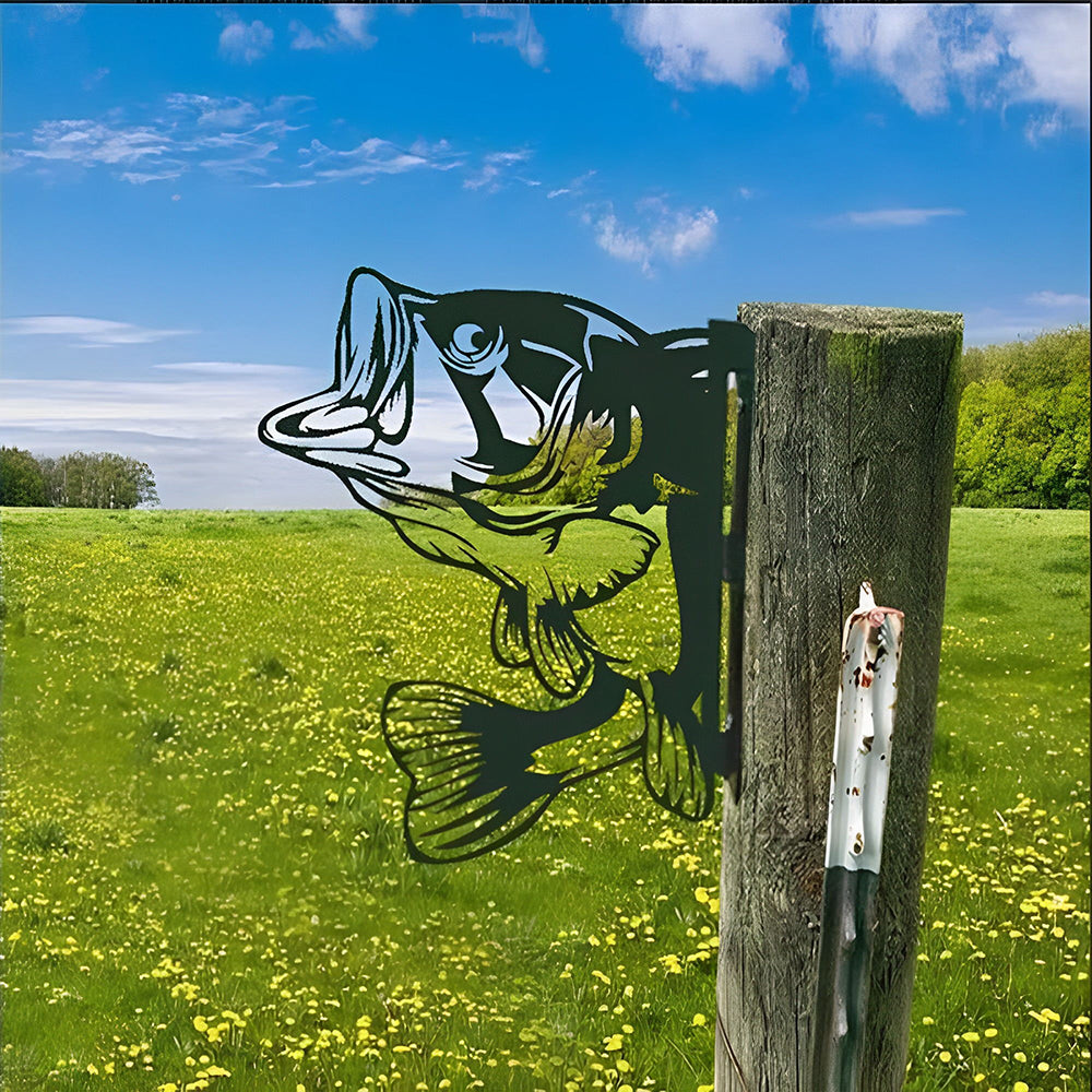 Fish Farm Peeping Animal Outdoor Metal Garden Art