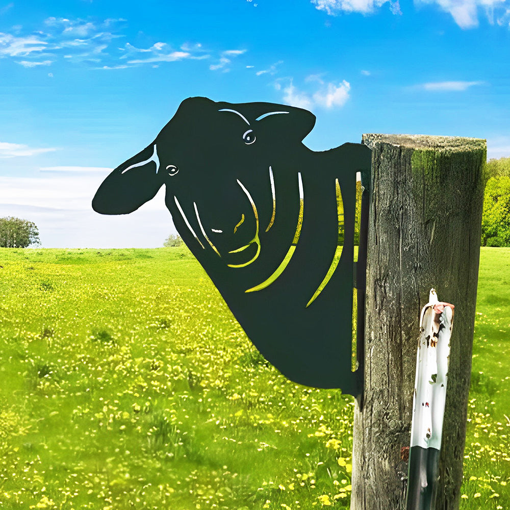Cute Sheep Farm Peeping Animal Outdoor Metal Garden Art