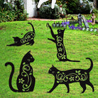 Schwarz Cat Animals 4 Pack Outdoor Metal Garden Markers
