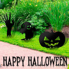 Halloween Pumpkin Geist Silhouette Outdoor Metal Garden Markers
