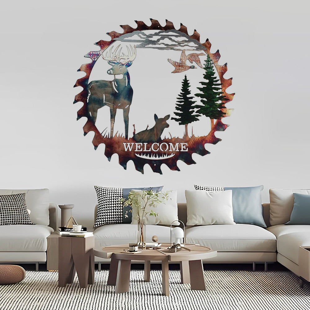 Wald Elch Metall Wandkunst