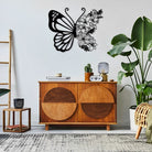 Schwarzer Schmetterling Metall Wandkunst