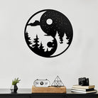 Wald Yin Yang Tai Chi Metall Wandkunst