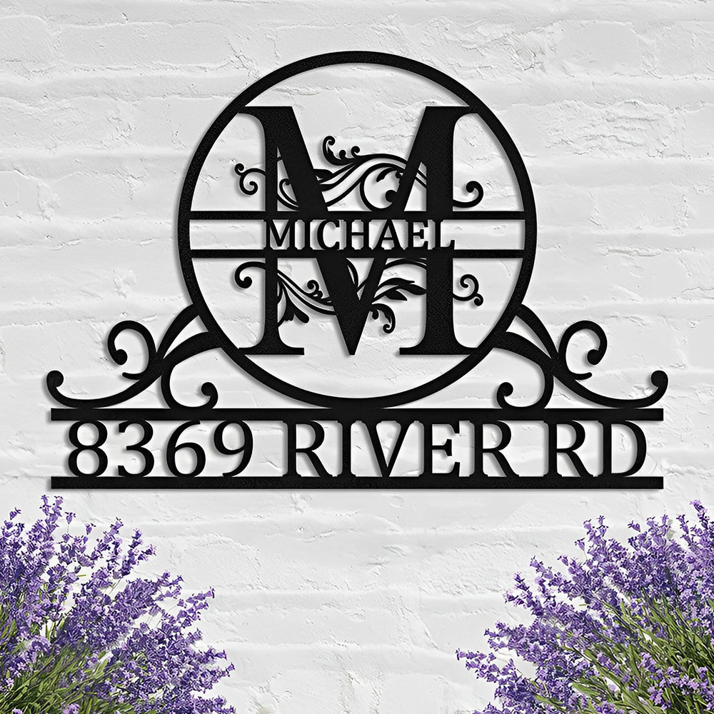 Individuell Familienname Adress Hausnummern Ranken Stil Metall Dekoration