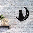 Hund und Mond Metall Wandkunst