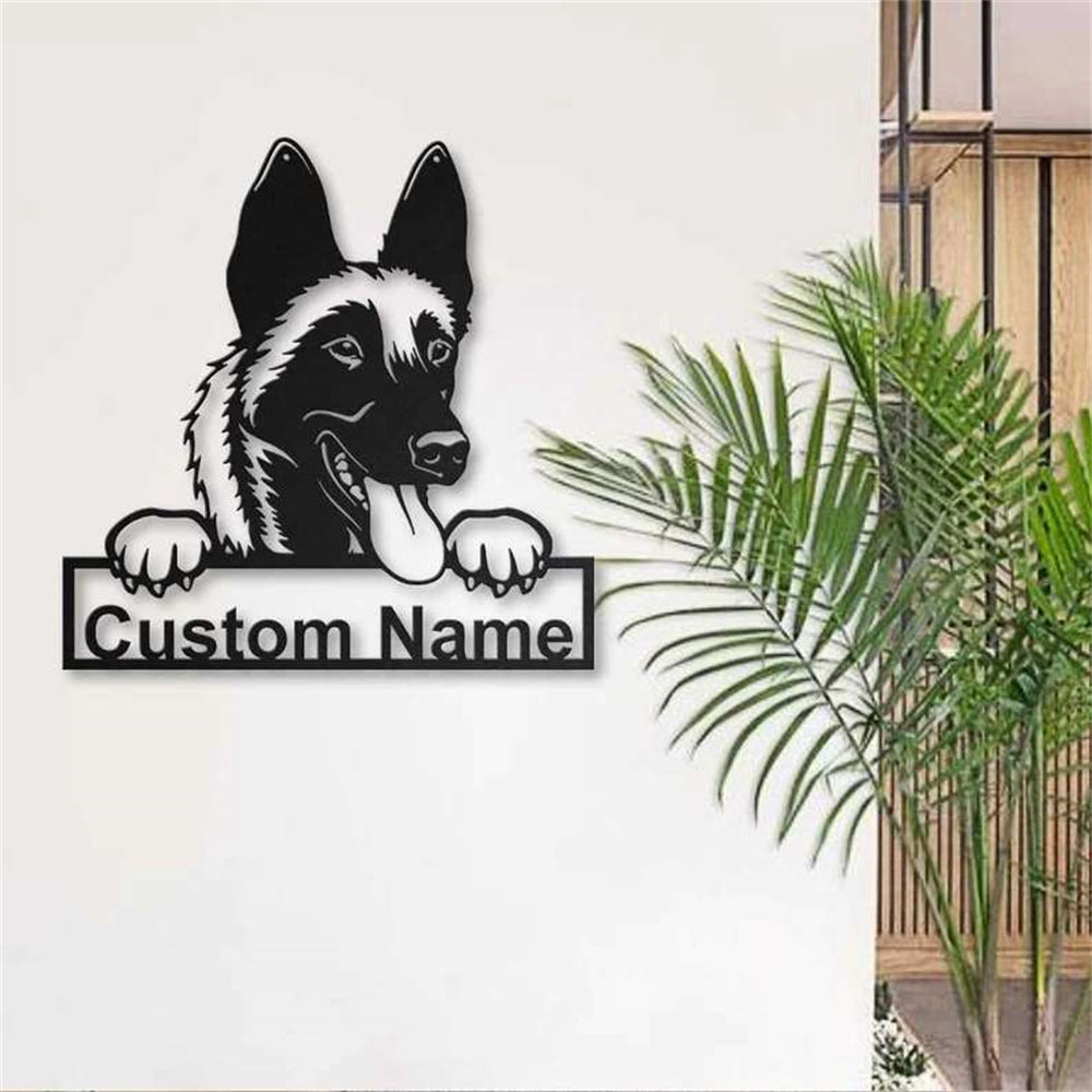 Malinois Hund Metall Wandkunst Hundeliebhaber Personalisiert Metall Schild
