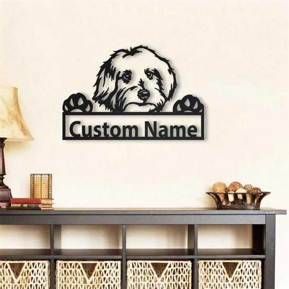 Malteser Hund Metall Kunst Personalisiert Metall Name Schild