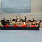 Weihnachtsmann und Elch Kerzenhalter Metall Dekorativ