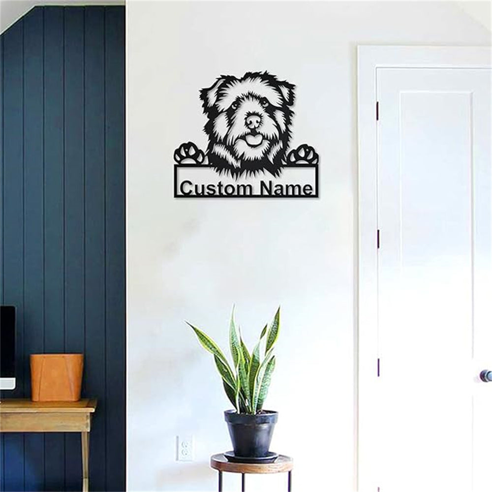 Personalisiert Norfolk Norwich Terrier Hund Metall Schild Kunst