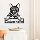 Personalisiert Bengal-Katze Metall Schild Kunst Garten Dekoration