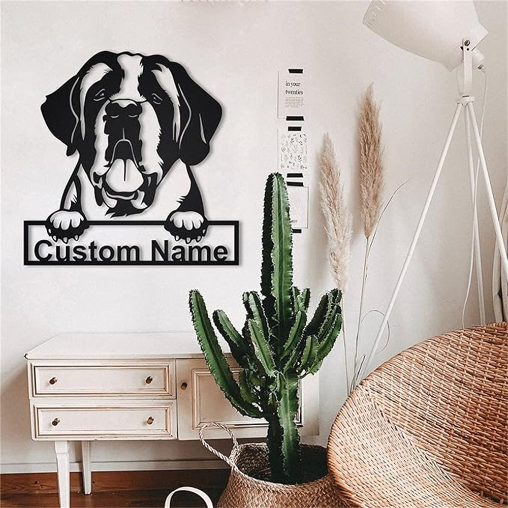 Individuell Name Personalisiert St. Bernard Hund Metall Schild