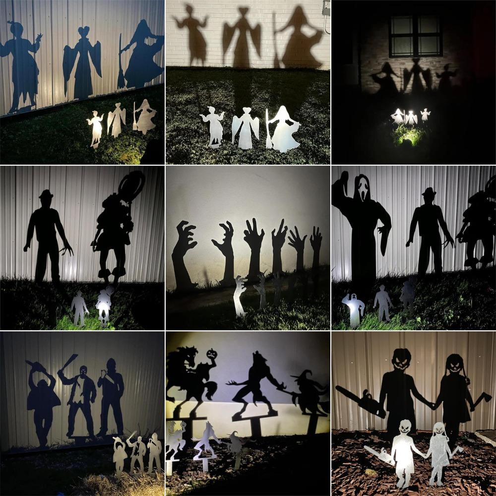 Halloween Geist Zombie shadow caster Outdoor Metal Garden Yard Stakes Set