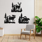 Wald Elch Bär Kamel Rotwild Metall Wanddekoration