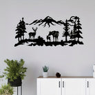 Waldhirsche Familie Metall Wanddekoration