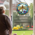 Blumen und Libelle Sonnenfänger Gemalte Fensterdekorationen Dekohänger für Fenster