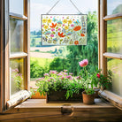 Blumen und Schmetterlinge Sonnenfänger Gemalte Fensterdekorationen Dekohänger für Fenster