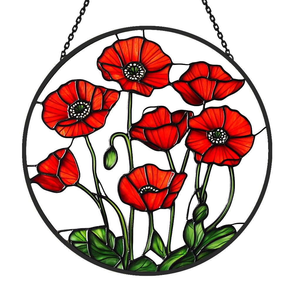 Blumendekor Sonnenfänger Gemalte Fensterdekorationen Dekohänger für Fenster