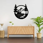 Treibboot Berg Metall Wanddekoration