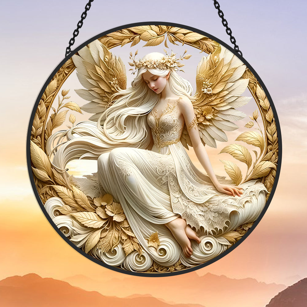 Diwali Engel Sonnenfänger Gemalte Fensterdekorationen Fenster-hängendes Dekor