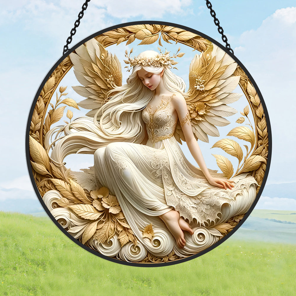 Diwali Engel Sonnenfänger Gemalte Fensterdekorationen Fenster-hängendes Dekor