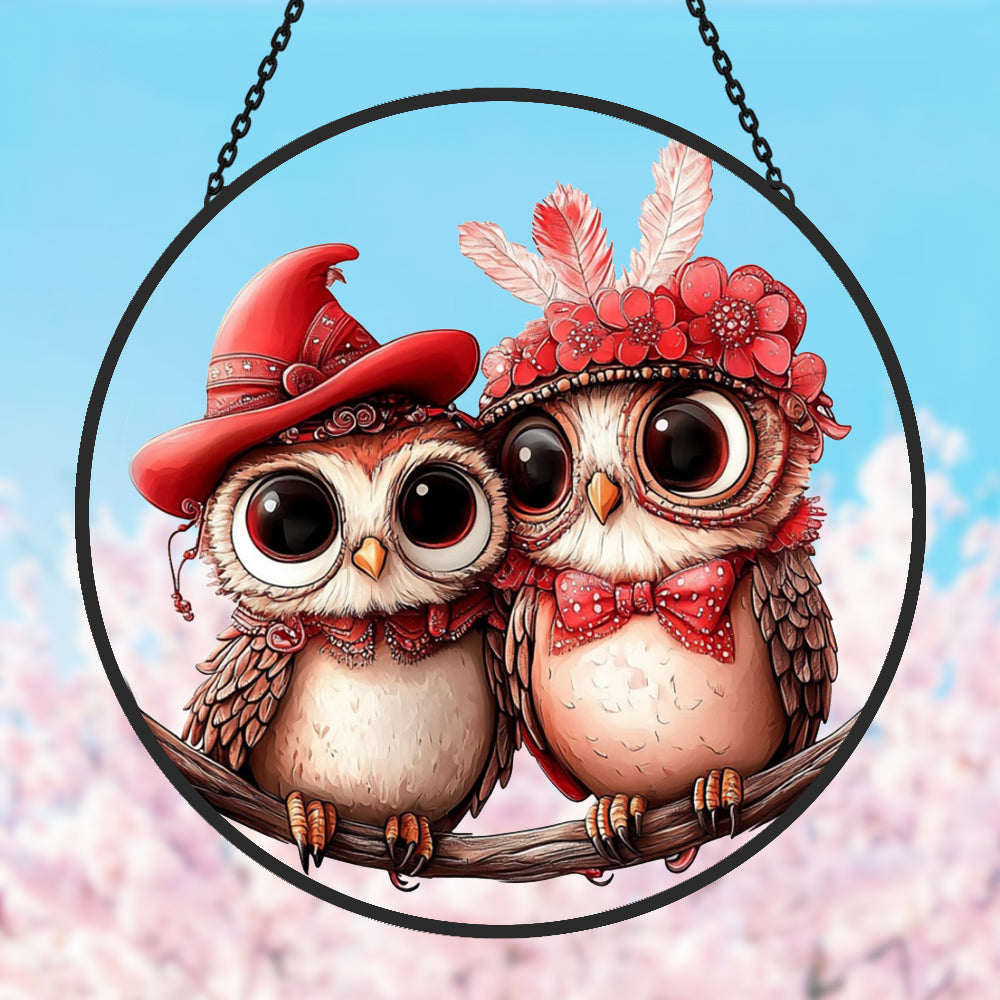 Ein Paar Unzertrennliche Sonnenfänger Gemalte Fensterdekorationen Dekohänger für Fenster