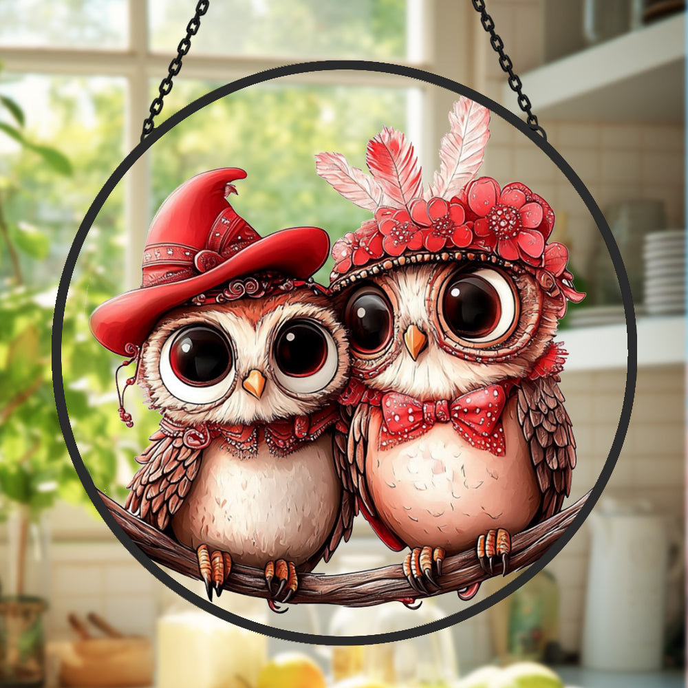 Ein Paar Unzertrennliche Sonnenfänger Gemalte Fensterdekorationen Dekohänger für Fenster