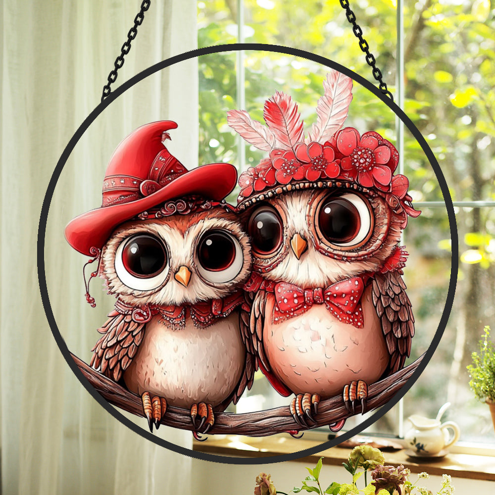 Ein Paar Unzertrennliche Sonnenfänger Gemalte Fensterdekorationen Dekohänger für Fenster